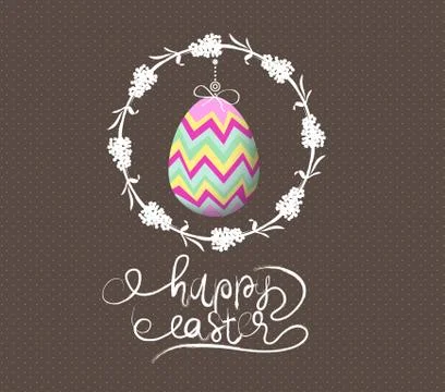 Easter egg invited greeting card Stock Illustration