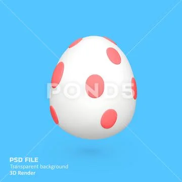 Easter egg isolated 3d render icon illustration PSD-Vorlage