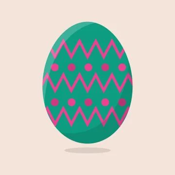 Easter Egg isolated on beige background. Vector illustration. Illustrazione stock