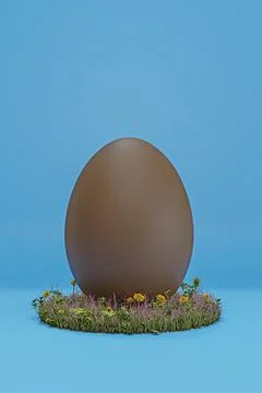 Easter egg isolated on blue background Stock Illustration