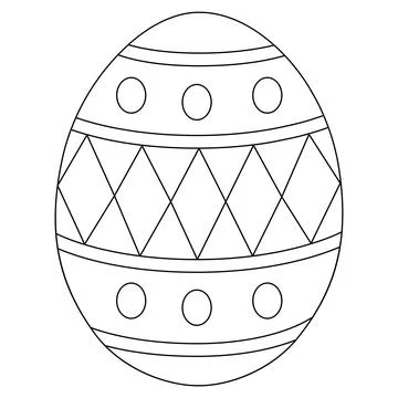 Easter Egg Isolated Coloring Page for Kids Stock Illustration