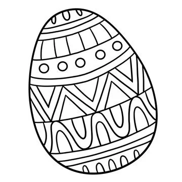 Easter Egg Isolated Coloring Page for Kids Stock Illustration