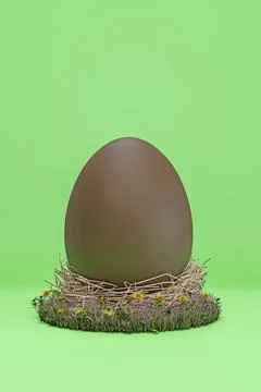 Easter egg isolated on green background 스톡 일러스트