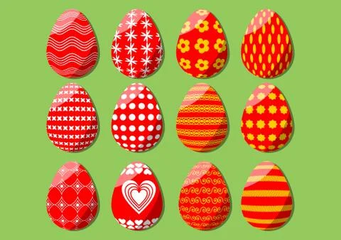 Easter egg isolated, set of design elements for spring Stock Illustration