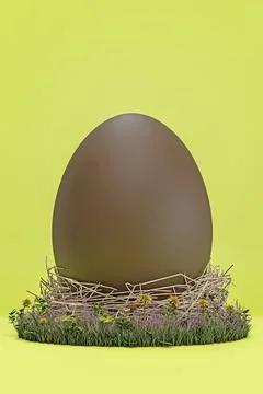 Easter egg isolated on yellow background Stock Illustration