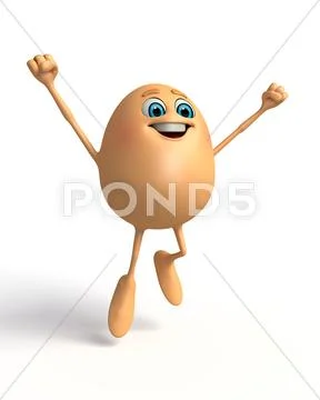 Easter egg is jumping Stock Illustration
