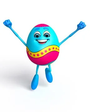 Easter egg is jumping Stock Illustration