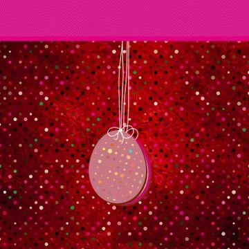 Easter egg label on a green polka dot. EPS 8 스톡 일러스트