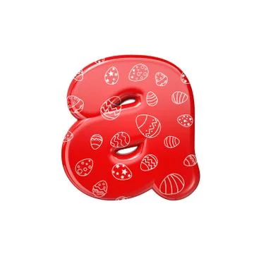 Easter egg letter A - Lowercase 3d red and white celebration font - Suitable  Stock Illustration