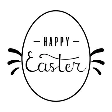 Easter Egg with Lettering on white background. Vector illustration. Stock Illustration