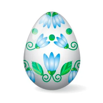 Easter egg with lily decor Stock Illustration