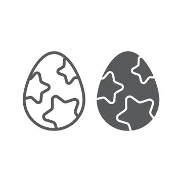 Easter egg line and glyph icon, easter and food, egg sign, vector graphics, a Stock Illustration