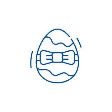 Easter egg line icon concept. Easter egg flat vector symbol, sign, outline Illustrazione stock