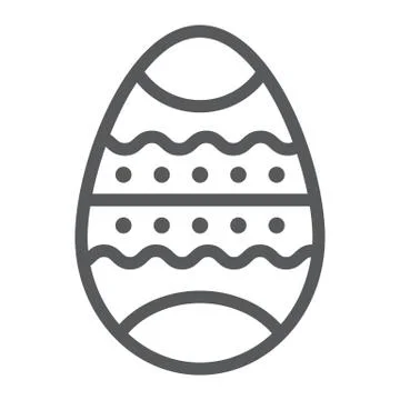 Easter egg line icon, decor and easter, painted egg sign, vector graphics, a Stock Illustration