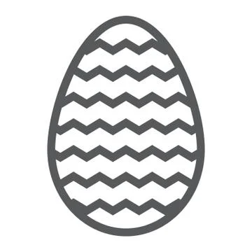 Easter egg line icon, decoration and easter, striped egg sign, vector graphics Stock Illustration