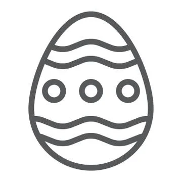 Easter egg line icon, easter and decoration, egg sign, vector graphics, a linear Stock Illustration