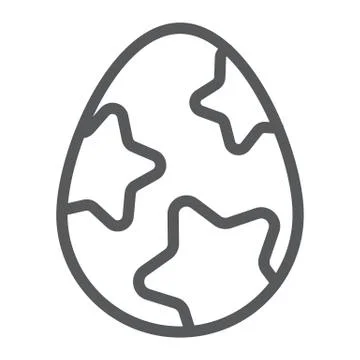 Easter egg line icon, easter and food, egg sign, vector graphics, a linear Stock Illustration
