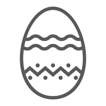 Easter Egg line icon, easter and holiday, decoration egg sign, vector graphics Stock Illustration