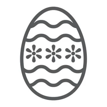 Easter Egg line icon, easter and holiday, decoration egg sign, vector graphics Stock Illustration