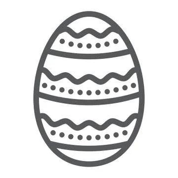 Easter Egg line icon, easter and holiday, decoration egg sign, vector graphics Stock Illustration