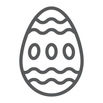 Easter egg line icon, food and easter, decoration egg sign, vector graphics, a Stock Illustration