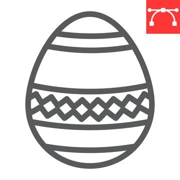 Easter egg line icon, Happy Easter and holiday, egg vector icon, vector graphics Stock Illustration