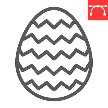Easter egg line icon, Happy Easter and holiday, egg vector icon, vector graphics Stock Illustration