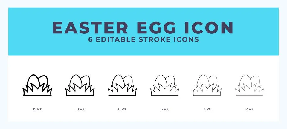 Easter egg line icon illustrations with editable strokes. Illustrazione stock
