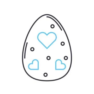 Easter egg line icon, outline symbol, vector illustration, concept sign Illustrazione stock
