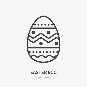 Easter egg line icon. Vector outline illustration of traditional decoration Illustrazione stock