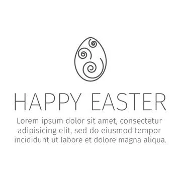 Easter egg line icon vector 库存插图