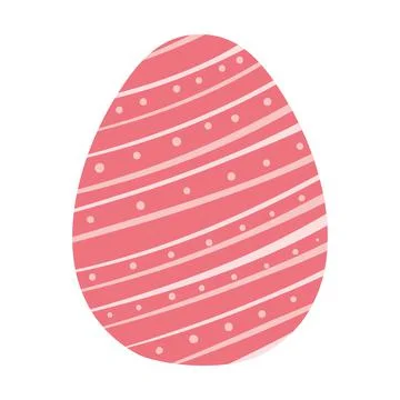 Easter egg with lines and white dots Illustrazione stock