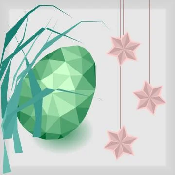 Easter egg  low poly style 库存插图