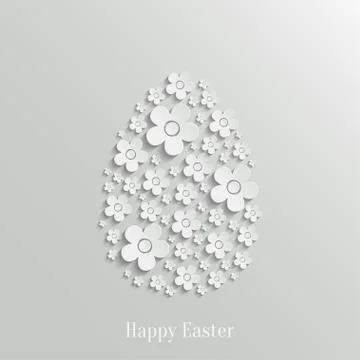 Easter Egg made of White Flowers Stock Illustration