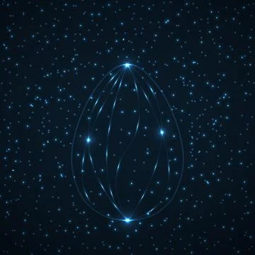 Easter egg. Magic symbol egg of glowing lines Stock Illustration