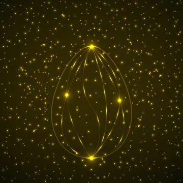 Easter egg. Magic symbol egg of glowing lines Stock Illustration