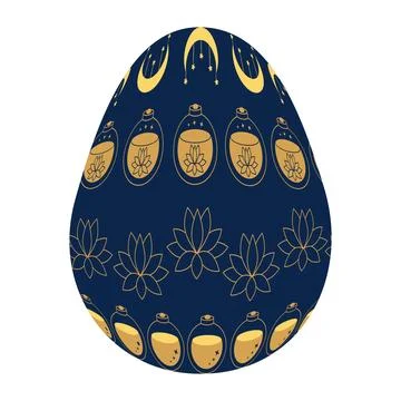 Easter Egg of magic symbols, celestial Astrological, magical and esoteric sym Stock Illustration