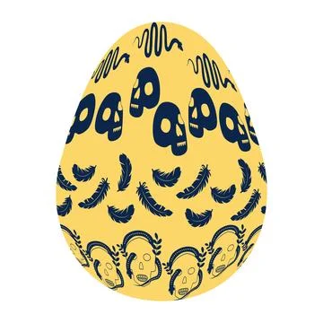 Easter Egg of magic symbols, celestial Astrological, magical and esoteric sym Stock Illustration