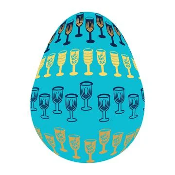 Easter Egg of magic symbols, celestial Astrological, magical and esoteric sym Stock Illustration