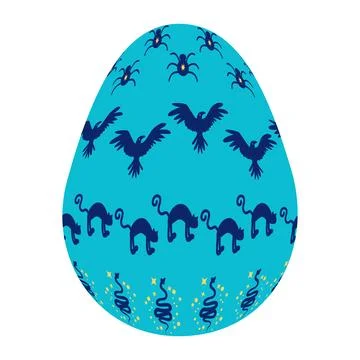 Easter Egg of magic symbols, celestial Astrological, magical and esoteric s.. Stock Illustration