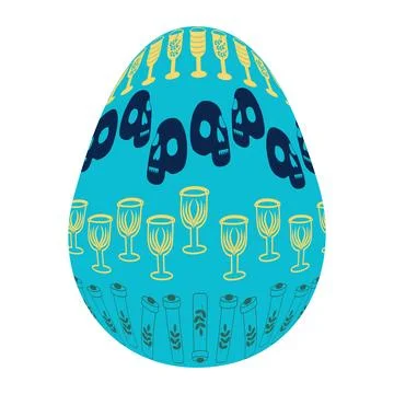 Easter Egg of magic symbols, celestial Astrological, magical and esoteric s.. Stock Illustration