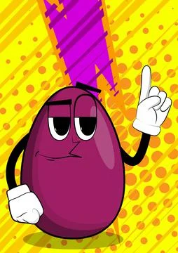 Easter Egg making a point. Cartoon character with funny face for the Easter h Stockillustratie