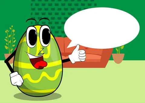 Easter Egg making thumbs up sign. Cartoon character with funny face for the E Stockillustratie