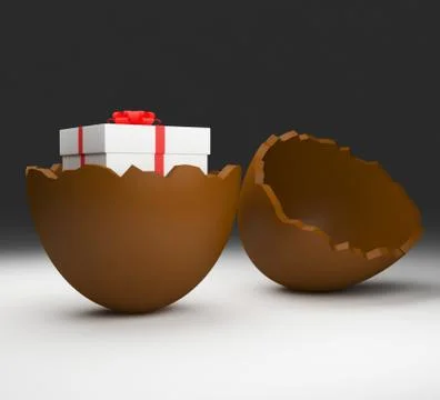 Easter egg meaning gift box and giftbox Stock Illustration