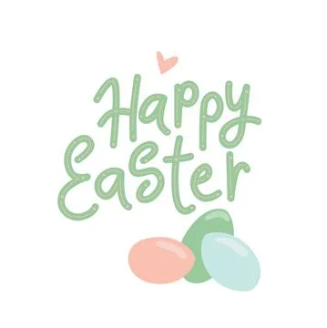 Easter egg minimalistic style with lettering sign. Vector stock illustration Stock Illustration