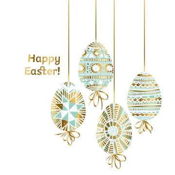 Easter egg in modern pale green teal color. 스톡 일러스트