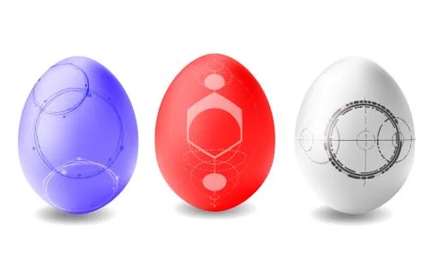 Easter egg for modern times. Multi-colored eggs with an abstract pattern of l Stock Illustration