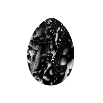 Easter egg - monochrome black-white watercolor isolated on white. Stock Illustration