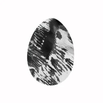Easter egg - monochrome black-white watercolor isolated on white. Stock Illustration
