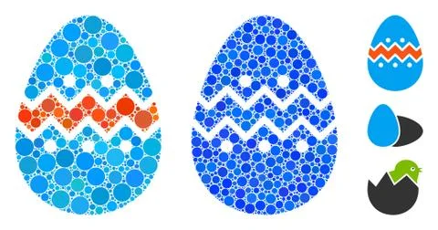 Easter Egg Mosaic Icon of Circles Stockillustratie
